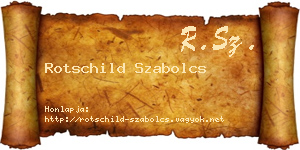 Rotschild Szabolcs névjegykártya
